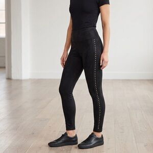 White House Black Market WHBM Vegan Suede Studded Runway Leggings 12S